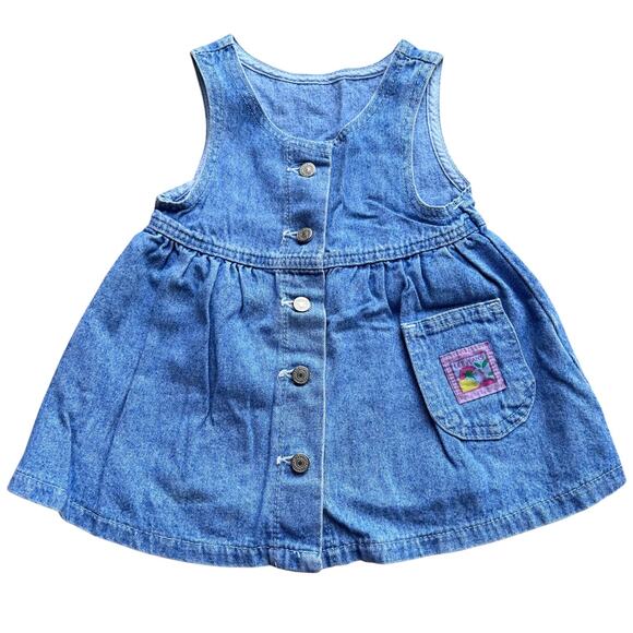 SOLD Lee Jeans Denim Jumper Dress Baby Sz 24 Months - Picture 2 of 4